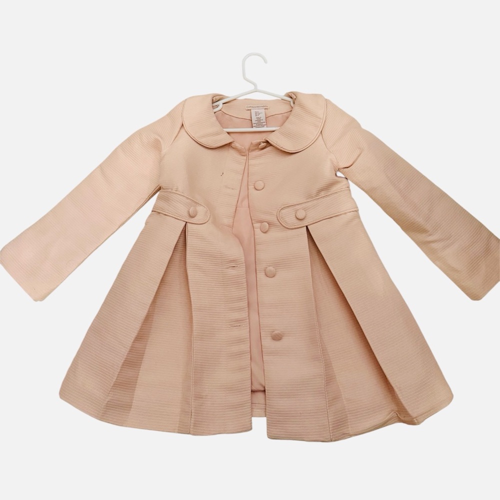 Catherine Malandrino Girls Size 6 Blush Dress Coat Pink Button Front